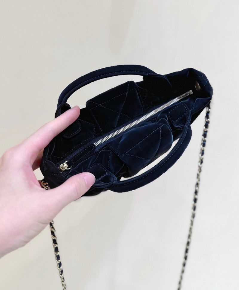 Chanel 2025 Bow Bag 26cm Black Velvet 346049