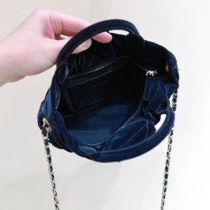 Chanel 2025 Bow Bag 26cm Black Velvet 346049