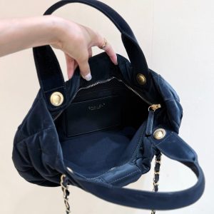 Chanel 2025 Bow Bag 38cm Black Velvet 346058
