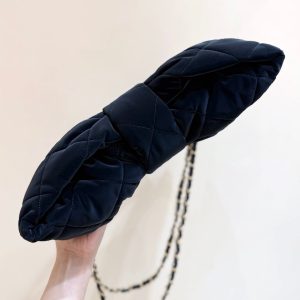 Chanel 2025 Bow Bag 38cm Black Velvet 346058