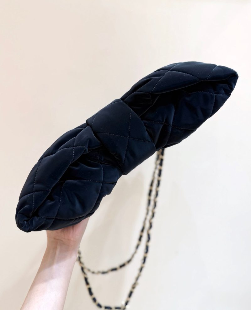 Chanel 2025 Bow Bag 38cm Black Velvet 346058