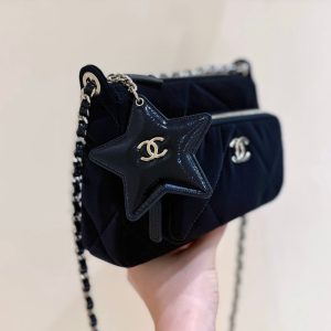CC 2025 Coco Neige Camera Bag Black Velvet 346321