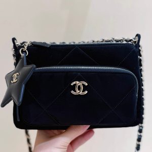 CC 2025 Coco Neige Camera Bag Black Velvet 346321