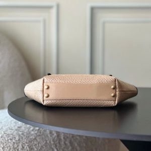 Chanel 2025 Maxi Hobo Bag 31cm Dark Beige mix Black Straw Leather 320858