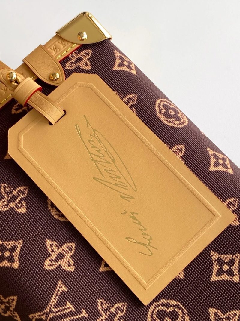Louis Vuitton 2026 Side Trunk MM Bag Brown Tan Monogram Canvas Cowhide