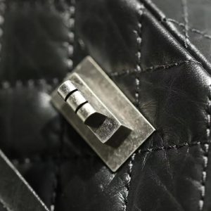 CC 2026 Classic 2.55 Flap Bag Black Aged Lambskin Silver Hardware