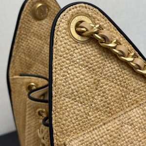 Chanel 2026 Hobo Bag 30cm Apricot Woven Leather