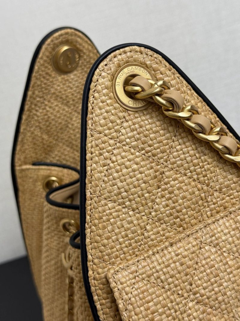 Chanel 2026 Hobo Bag 30cm Apricot Woven Leather