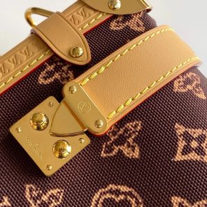 Louis Vuitton 2026 Side Trunk MM Bag Brown Tan Monogram Canvas Cowhide