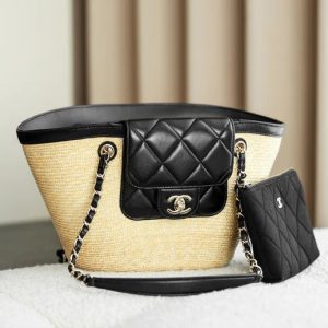 imgi_111_img_44ce8872_20251230_i1767077041066_447_0_1_jpg Chanel 2026 Shopping Bag 40cm Beige Black Straw Lambskin 351031