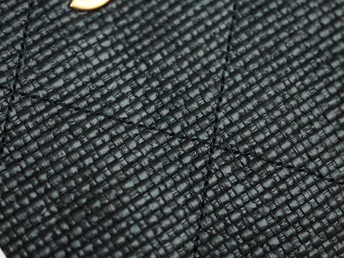 Chanel 2026 Maxi Hobo Bag 28cm Black Straw Leather 351070