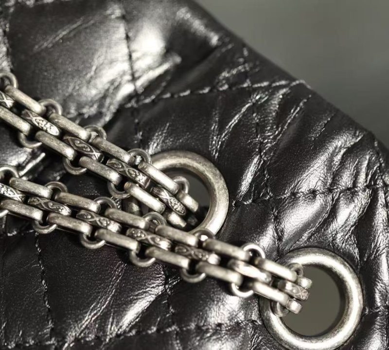 CC 2026 Classic 2.55 Flap Bag Black Aged Lambskin Silver Hardware