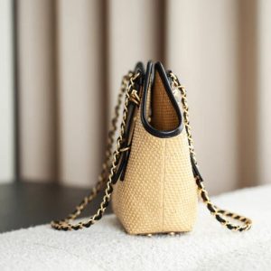 Chanel 2026 Maxi Hobo Bag 28cm Beige Straw Leather 351083