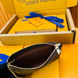 LV 2025 Key Pouch S Brown Cowhide Canvas