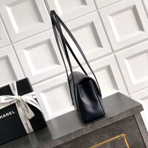 Chanel 2026 Bag 22cm Blue Grained Shiny Calfskin