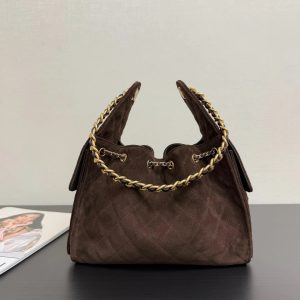 imgi_4_20250924_i1758706127_941_7_jpg_27ba083a-1bb9-47cf-b756-128cb1471d84 CHANEL 25S HOBO BAG 30 CM IN DARK BROWN SUEDE WITH GOLD HARDWARE