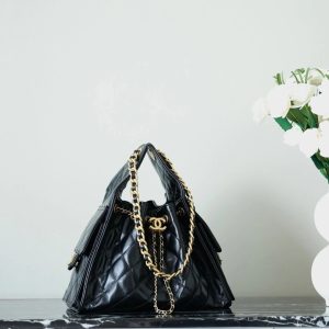 imgi_4_img_44ce8872_20250625_i1750792279862_2578_0_1_jpg CHANEL 25S HOBO BAG 30 CM IN BLACK LIGHT GLOSSY LEATHER WITH GOLD HARDWARE