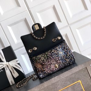 Chanel 2026 Evening Bag 20cm Black Mix Colors Strass Leather