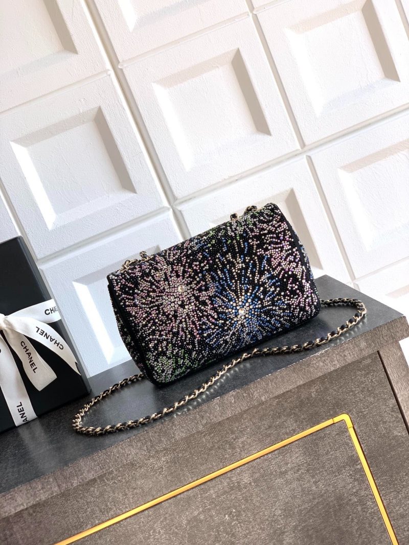 Chanel 2026 Evening Bag 20cm Black Mix Colors Strass Leather
