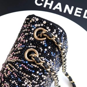 Chanel 2026 Evening Bag 20cm Black Mix Colors Strass Leather
