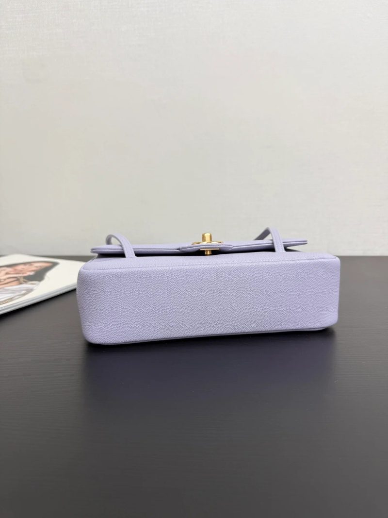 Chanel 2026 Preppy Coco Shoulder Bag Purple Caviar Leather Gold Hardware