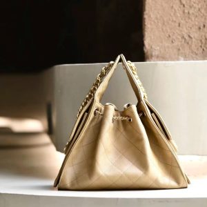 Chanel 2026 Hobo Bag 30cm Beige Calfskin