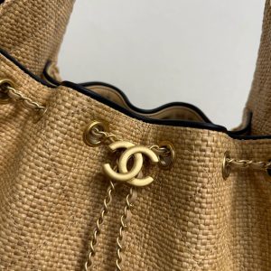 Chanel 2026 Hobo Bag 30cm Apricot Woven Leather