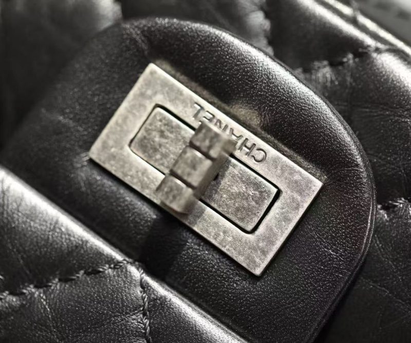 CC 2026 Classic 2.55 Flap Bag Black Aged Lambskin Silver Hardware