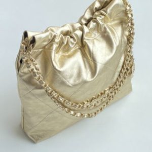 CC Medium Hobo Bag 42 Metallic Gold Calfskin