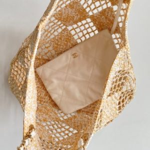 CC 2025 Beach Tote 52 Beige Raffia