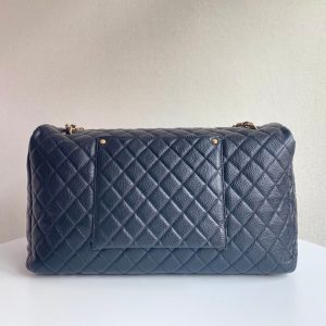 FLAP BAG 46CM GOLD HARDWARE BLACK CALFSKIN