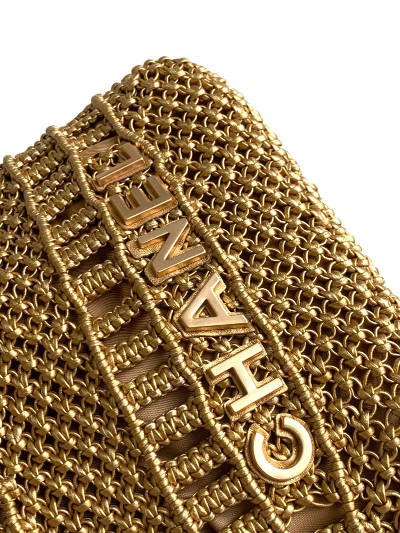 wsxc1710254727502_5 CC Mini 22 Bag 23cm Gold Woven Cowhide Bag