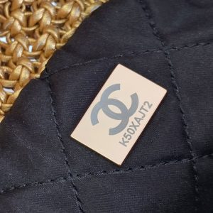 wsxc1710254727502_7 CC Mini 22 Bag 23cm Gold Woven Cowhide Bag