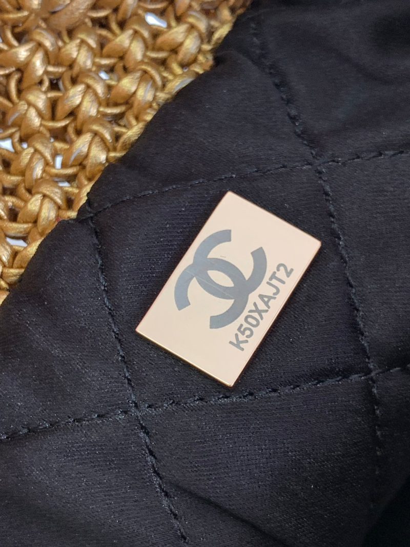 wsxc1710254727502_7 CC Mini 22 Bag 23cm Gold Woven Cowhide Bag