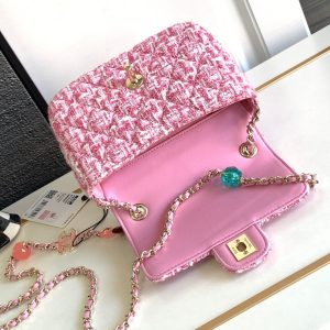 CC Mini 23P Bag 16cm Pink Woolen Plastic Bag