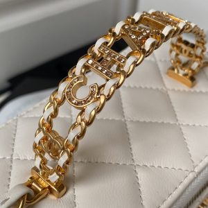 wsxc1710254920040_3 CC Vanity Case 17cm White Lambskin Gold hardware