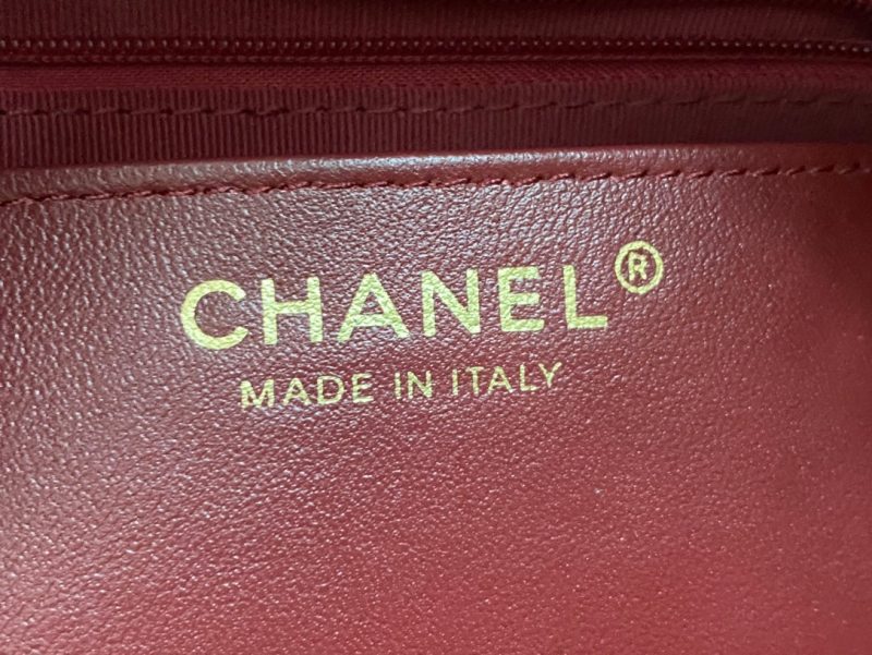 CC 2Way Chain Shoulder Tote Bag Black Leather