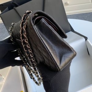 wsxc1710784559292_3 MEDIUM FLAP BAG 25CM BLACK CAVIAR SILVER HARDWARE