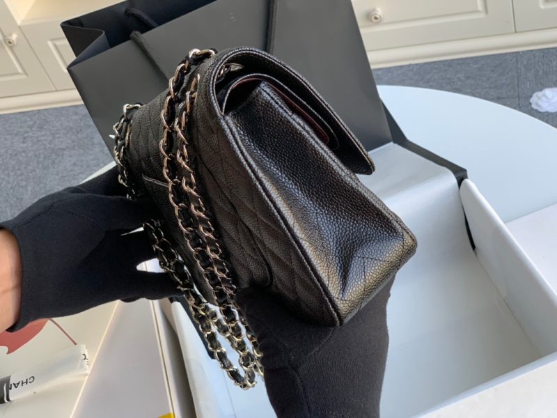 wsxc1710784559292_3 MEDIUM FLAP BAG 25CM BLACK CAVIAR SILVER HARDWARE