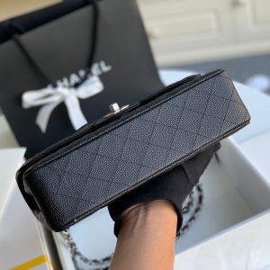 wsxc1710784559292_4 MEDIUM FLAP BAG 25CM BLACK CAVIAR SILVER HARDWARE