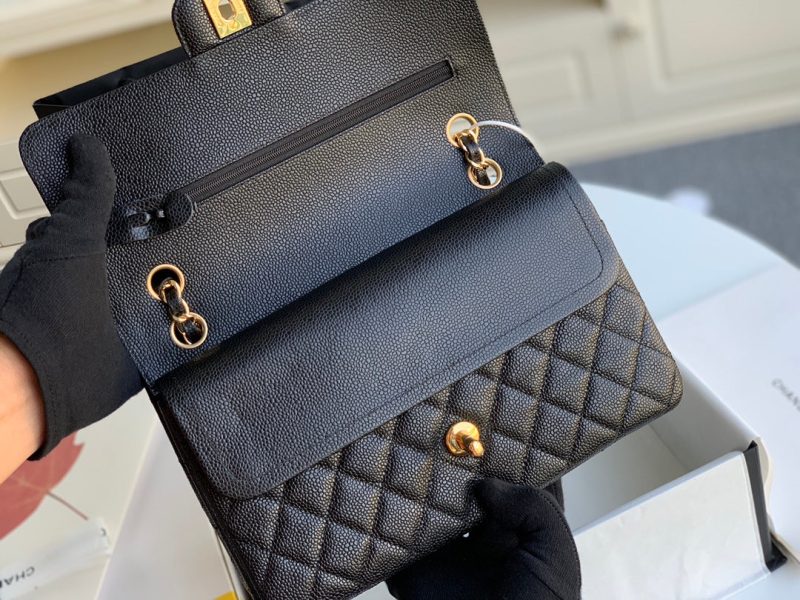 wsxc1710784578727_5 MEDIUM FLAP BAG 25CM BLACK CAVIAR GOLD HARDWARE