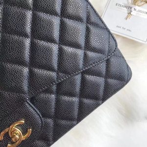 FLAP BAG 33CM BLACK CAVIAR GOLD HARDWARE