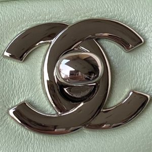 wsxc1710785232230_2 Medium Classic Flap Bag 23cm Light Green Lambskin Silver Hardware