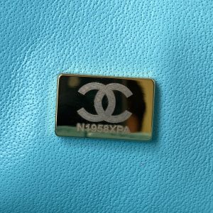 Medium Classic Flap Bag 23cm Blue Sky Lambskin Gold Hardware