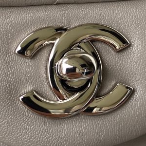 Medium Classic Flap Bag 23cm Brown Lambskin Silver Hardware