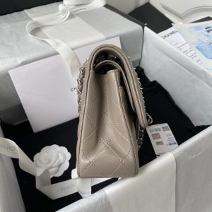 Medium Classic Flap Bag 23cm Brown Lambskin Silver Hardware