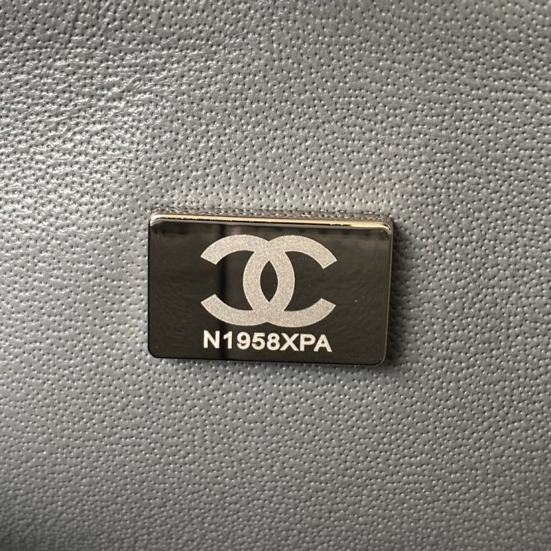 wsxc1710786140637_7 Medium Classic Flap Bag 23cm Grey Lambskin Silver Hardware