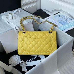 wsxc1710786483102_1 Medium Classic Flap Bag 23cm Yellow Caviar Silver Hardware