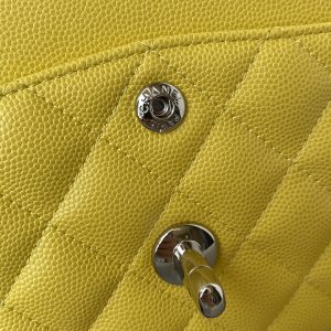 wsxc1710786483102_8 Medium Classic Flap Bag 23cm Yellow Caviar Silver Hardware