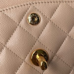 Medium Classic Flap Bag 23cm Salmon Caviar Gold Hardware